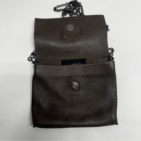 evoke Elegant brown/ charcoal Leather Crossbody mini Bag - Picture 4 of 9
